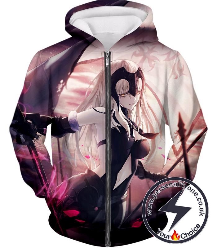 Fate Stay Night Grand Order Jeanne Alter Cool Action Zip Up Hoodie